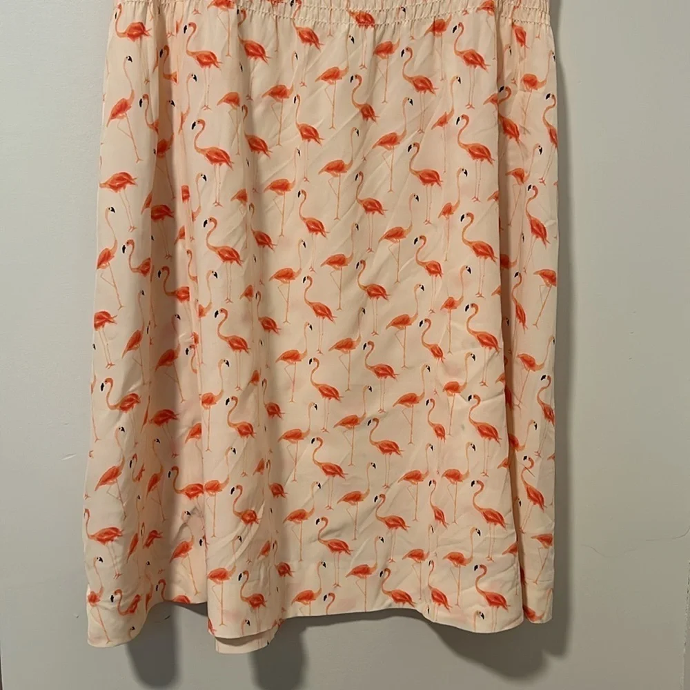 Kate Spade Flamingo Novelty Print 54% Silk Blend Dress Pockets Tropical Size 4